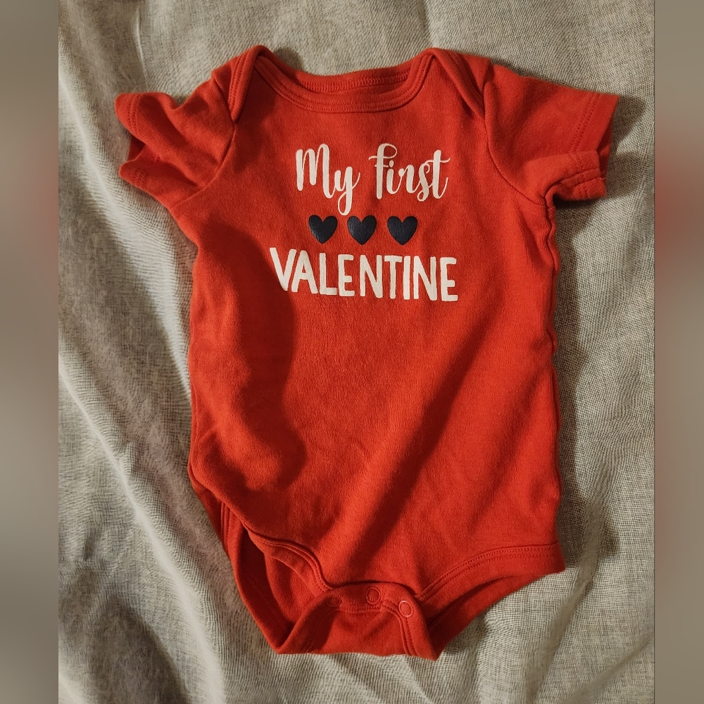 Little Wonders My First Valentine's Day Red Bodysuit
